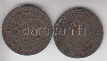 Ausztria / magyar verdejel 1851B 1Kr + 1851G 1Kr T:2-,3