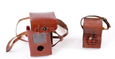 2db, régi, bőr fényképezőgéptok /  2 vintage leather camera cases