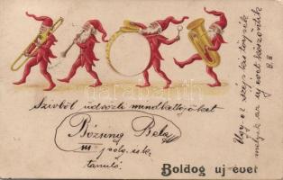 1899 New Year, dwarf band, litho (EK)