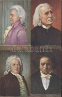 24 db régi, használatlan képeslap zeneszerzőkről / 24 unused postcards about composers