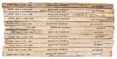 1938 Magyar szemle. Teljes évfolyam. Szer.:Szegfű Gyula. Minden számban külpolitikai szemle a világh...