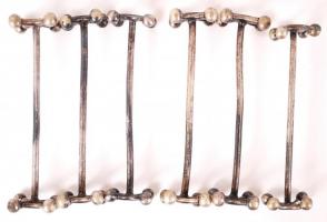 Jelzett antik kés tartó szett (6db), h:10 cm