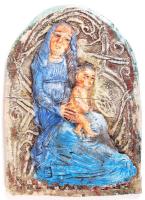 Kun Éva (1948): Fali kerámia. Törött, 16x24cm