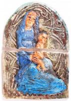 Kun Éva (1948): Fali kerámia. Törött, 16x24cm