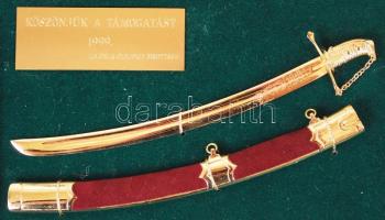 1999 Magyar Olimpiai Bizottság támogatói díja. Díszszablya fémből, és bársonyból, XVIII. sz-i minta ...