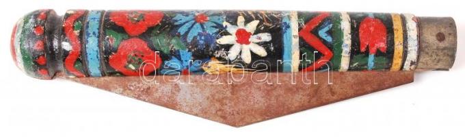 Festett, fa nyelű, óriás bicska / 
Large knife with painted wooden handle, 42cm