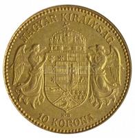 1908KB. 10K Au "Ferenc József" (3.38g/0.900) T:2
Hungary 1908. 10 Kronen Au "Franz Jo...