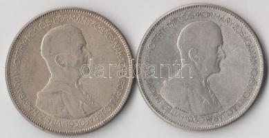 1930. 5P Ag "Horthy-jobbra" (2x) T:3