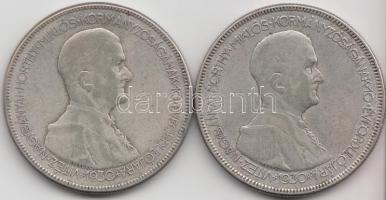 1930. 5P Ag "Horthy-jobbra" (2x) T:3