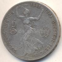 Ausztria 1908. 5K Ag "Jubileum" T:2- Austria 1908. 5 Corona Ag "Jubilee" C:VF