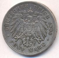 Német Államok / Poroszország 1898A 5M Ag II. Vilmos T:2- German States / Prussia 1898A 5 Mark Ag Wilhelm II C:VF