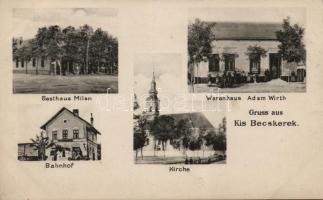 Kisbecskerek, railway station, Adam Wirth's shop