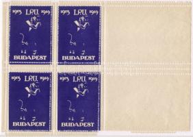 1913 IPU levélzáró hiányos keretű négyes kisív