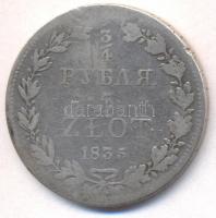 Lengyelország 1835MW 5Zl Ag I. Miklós T:3 Poland 1835MW 5 Zlotych Ag Nicholas I C:F