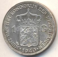 Hollandia 1940. 1G Ag "I. Wilhelmina" T:2 Netherlands 1940. 1 Gulden Ag "Wilhelmina I" C:XF