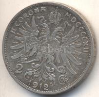 Ausztria 1912. 2K Ag "Ferenc József" T:2,2- Austria 1912. 2 Corona Ag "Franz Joseph" C:XF,VF