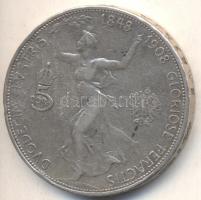 Ausztria 1908. 5K Ag "Jubileum" T:3 Austria 1908. 5 Corona Ag "Jubilee" C:F
