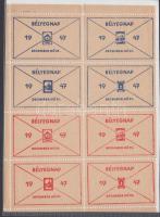 1947 Bélyegnap  2x4 db levélzáró ívben