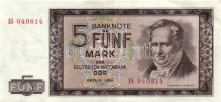 NDK / NSZK 1964-1991. 5db modern bankjegy T:III
GDR / GFR 1964-1991. 5 pcs of modern banknotes C:F