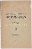 Martian: Über die Landesnamen Siebenbürgens. Bistritz, 1907, G. Mathieu. Fűzve, papírborítóban