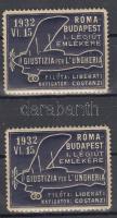 1932 Giustizia per L'Ungheria 2 db levélzáró
