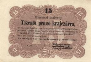 1848-1849. 15Kr + 30Kr + 10Ft "Kossuth bankó" T:III,III-