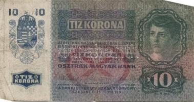 1904. 10K magyar felülbélyegzéssel + 1915. 10K (2x) egyik magyar felülbélyegzéssel T:III,III-