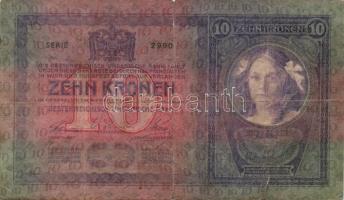 1904. 10K magyar felülbélyegzéssel + 1915. 10K (2x) egyik magyar felülbélyegzéssel T:III,III-