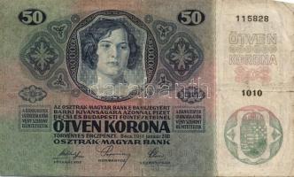 1912. 100K (2x) + 1913. 20K (2x) + 1914. 50K (2x) (magyar felülbélyegzettek is) T:I-III