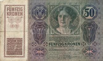 1912. 100K (2x) + 1913. 20K (2x) + 1914. 50K (2x) (magyar felülbélyegzettek is) T:I-III