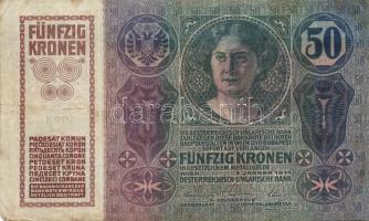 1912. 100K (2x) + 1913. 20K (2x) + 1914. 50K (2x) (magyar felülbélyegzettek is) T:I-III