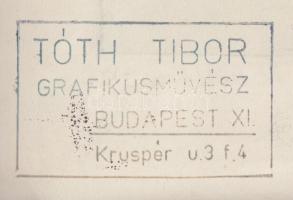 Tóth jelzéssel: Óbuda, Fényes Adolf -u-. Linómetszet (helyenként filctollal pótolva), 22,5x16cm