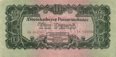 1944. 2P + 5P + 10P + 20P "A Vörös Hadsereg Parancsnoksága" T:vegyes