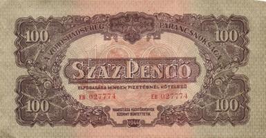 1944. 50P + 100P "A Vörös Hadsereg Parancsnoksága" T:I-,II (hajtatlanok)