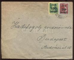 (5. díjszabás) Távolsági levél Kisegítő 20P/30f + 100P/12f bérmentesítéssel, inflation cover franking