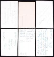 cca 1930-1970 6db dedikált fotólap operaénekesektől: Szabady István, Losonczy György, Pászthy Tibor,...
