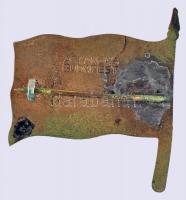 Osztrák-Magyar Monarchia ~1915. Császári és Királyi 30. Honvéd Gyalogezred zománcozott bronz zászlój...