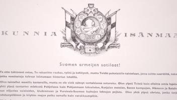 1940 Dicsőség, haza a finn-orosz háborúban jeleskedő katonának adomonypzptt kitüntetés adományozó le...