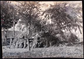 1941-1945 Álcázott tank tüzelőállásban a II. világháború idején /  Military photo from World War II, 20x30cm