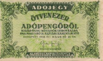 1946. 50.000AP (3x) + 500.000AP klf színváltozatok T:I-III