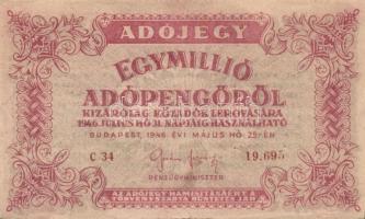 1946. 1.000.000AP (7x) klf színváltozatok, fordított címeres darabok is T:II-III