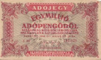 1946. 1.000.000AP (7x) klf színváltozatok, fordított címeres darabok is T:II-III