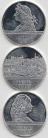 DN "Mátyás szett" 3db ezüstözött réz nikkel emlékérem eredeti dísztokban, tanúsítvánnyal (d=38,61mm) "Mátyás király" + "Beatrix" + "Budai vár" T:PP Csak 2000db!