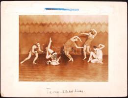 1929 Seidner Zoltán (1896-1960): Tavasz - állatok tánca. Vintage fotó, Szentpál Olga mozgásművészeti iskolájának előadásában. Pecséttel jelzett, kartonra kasírozott, (karton kissé megviselt), feliratozott, 18x24 cm