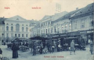 Lugos, Izabella square, market, beer hall (EK)