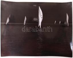 1963 Krisch Bél: Balaton 1. Vintage fotó, pecséttel jelzett, Kanadában és Karcagon kiállítva, 30x40 cm