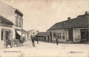 Szilágysomlyó Rákóczi street, shop of Ignác Ruszka, synagogue (EK)