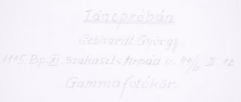 Cca 1970 Gebhardt György (1910 - 1993) fotóművész: Táncpróbán. Vintage kópia, hátul aláírva, 30x40 c...