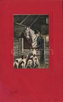 Horse stall, dogs, relief