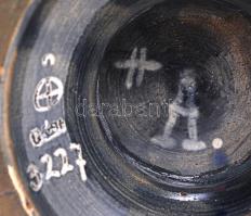 Szecessziós kerámia váza, jelzett(G v.St), kézzel festett, apró lepattanás, m:35 cm / Ceramics seces...